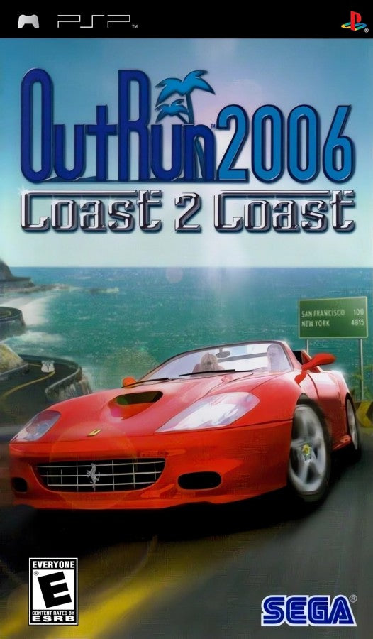 OutRun 2006: Coast 2 Coast cover art for PlayStation Portable (PSP) racing game