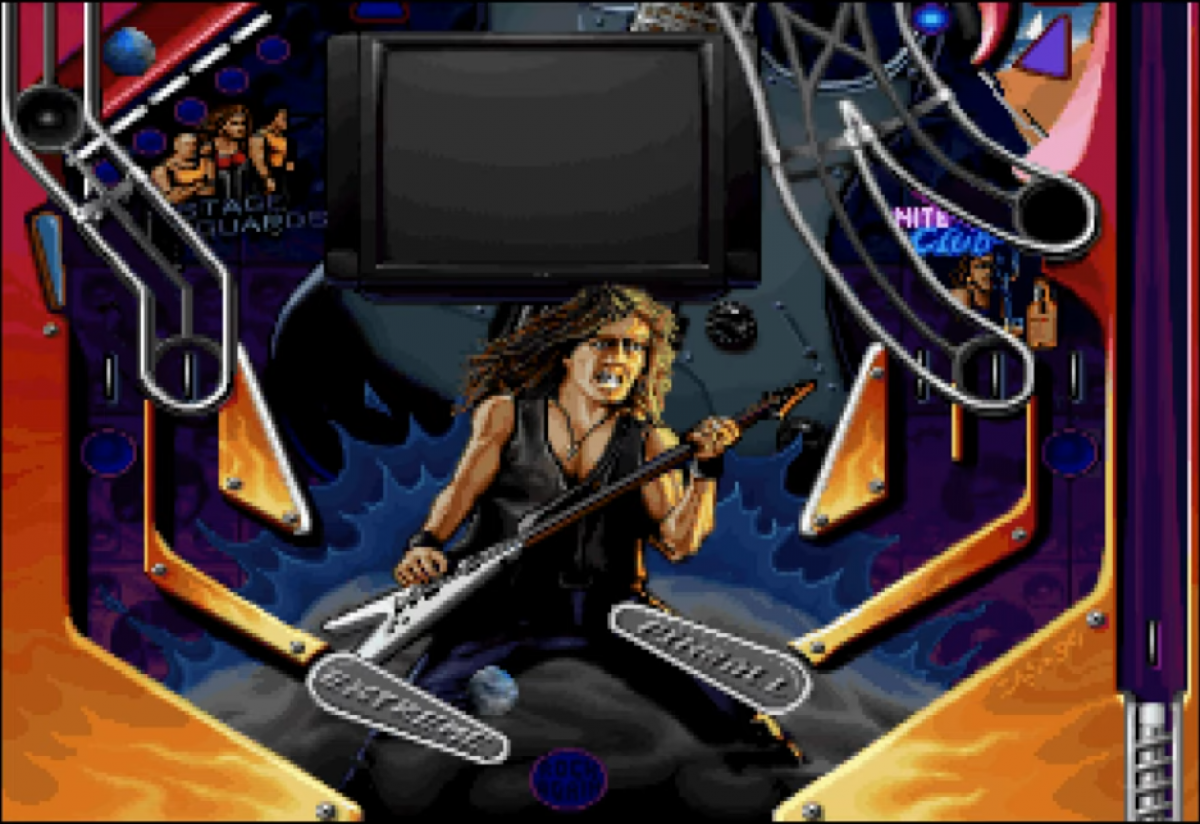 Extreme Pinball [Long Box] for PlayStation 1 (PS1) at Gamers INC, featuring the fast-paced arcade action of four distinct, themed tables—Rock Fantasy, Medieval Knights, Urban Chaos, and Monkey Mayhem—all contained in the rare, collectible early-release "Long Box" packaging; experience high-energy bumpers, secret ramps, and multi-ball madness in a classic title that brought authentic, 32-bit pinball physics and diverse playstyles to the early PlayStation era gameplay screenshot