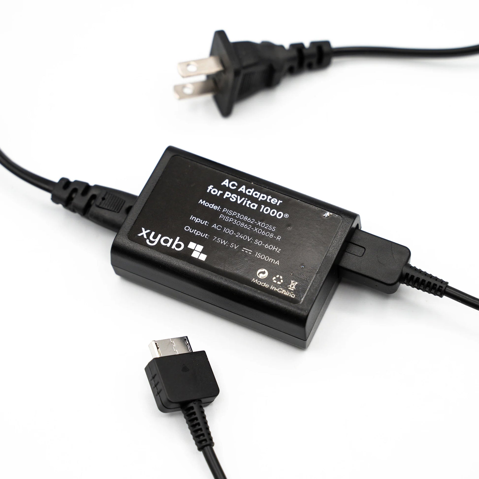 XYAB brand PlayStation Vita AC adapter and charger with USB output for powering and charging PS Vita handheld consoles