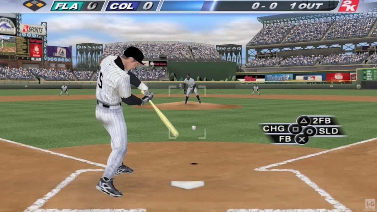 Major League Baseball 2K6 PSP baseball sports game with portable pitching batting and season play simulation gameplay