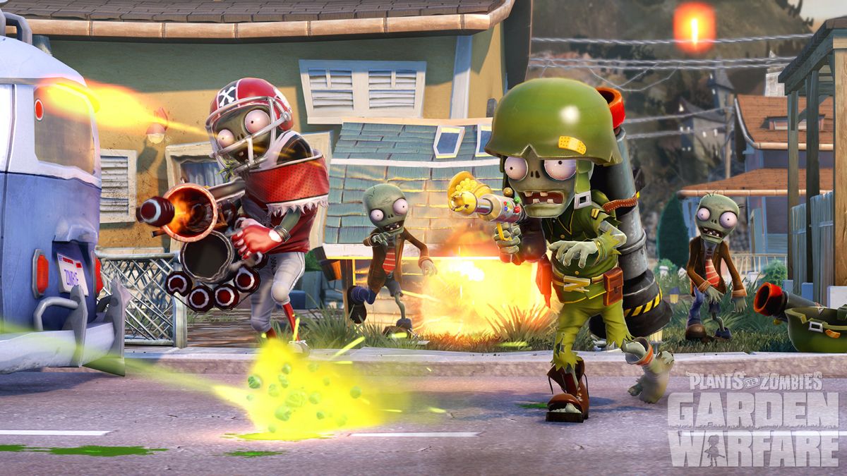 Plants vs. Zombies: Garden Warfare – PlayStation 4 (PS4) video game gameplay, third-person shooter with strategic defense elements