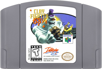 Clay Fighter 63 1/3 cartridge for Nintendo 64 N64 video game