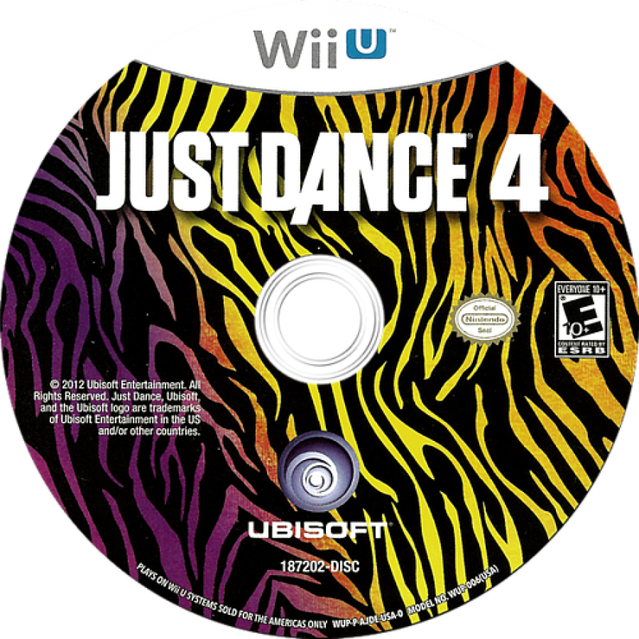 Just Dance 4 disc art for Nintendo Wii U (WiiU) video game