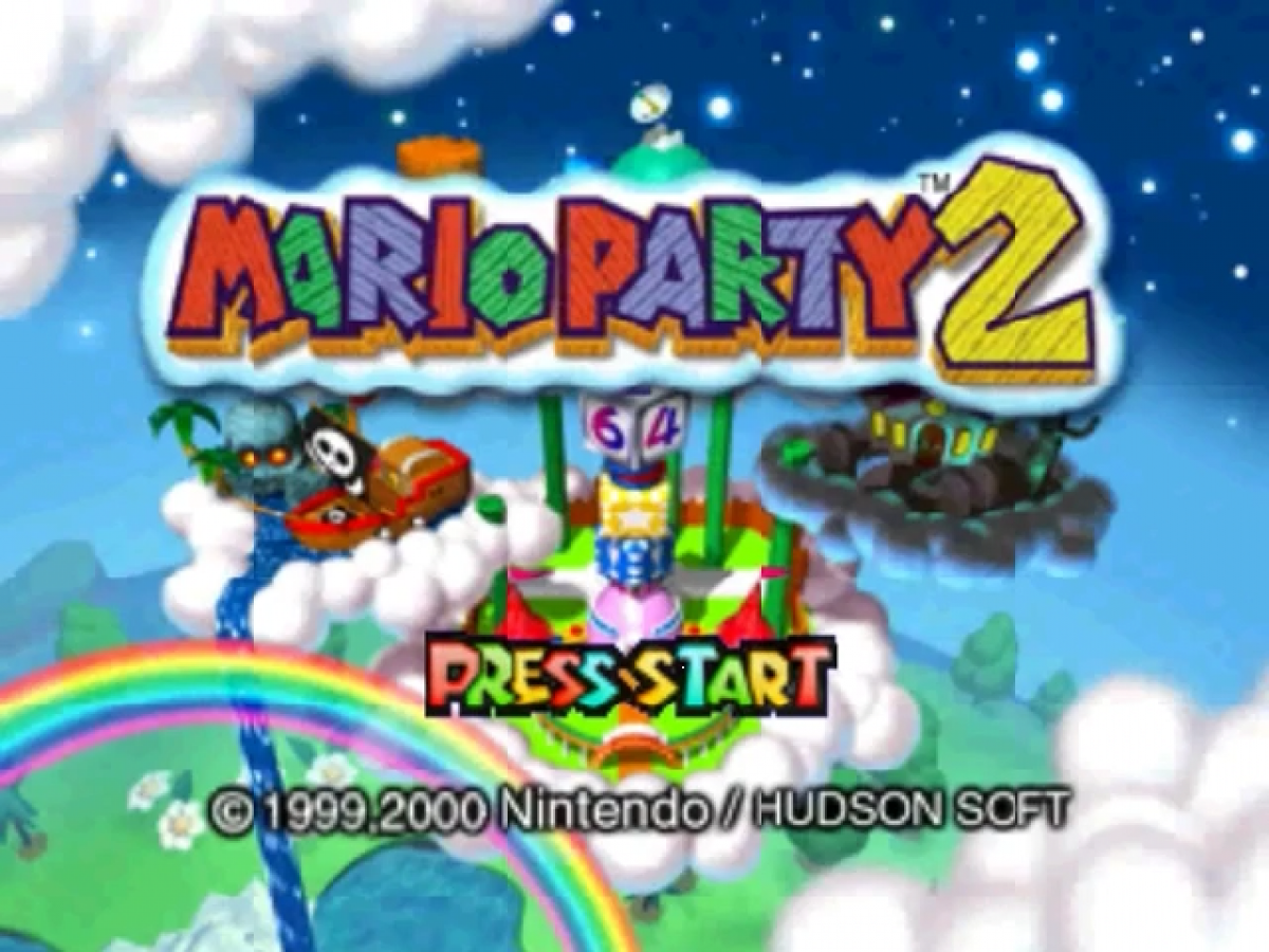 Mario Party 2 title screen for Nintendo 64 (N64) video game