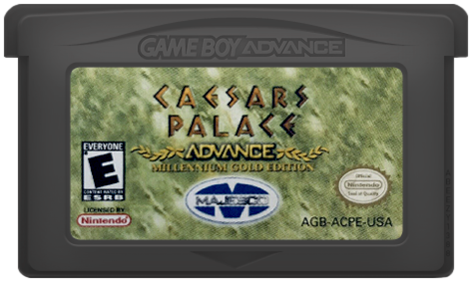 Caesars Palace Advance Game Boy Advance GBA video game, casino simulation, card and table games, handheld gambling-style gameplay game card