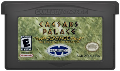 Caesars Palace Advance Game Boy Advance GBA video game, casino simulation, card and table games, handheld gambling-style gameplay game card