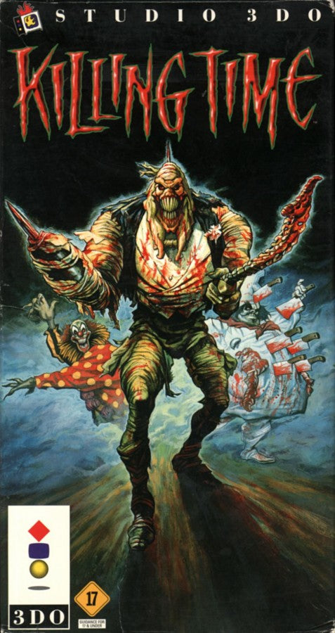 Killing Time 3DO Interactive Multiplayer for retro video game enthusiasts featuring first person shooter gameplay supernatural horror atmosphere haunted mansion exploration puzzle solving fast paced combat eerie environments and collectible gaming appeal cover art 