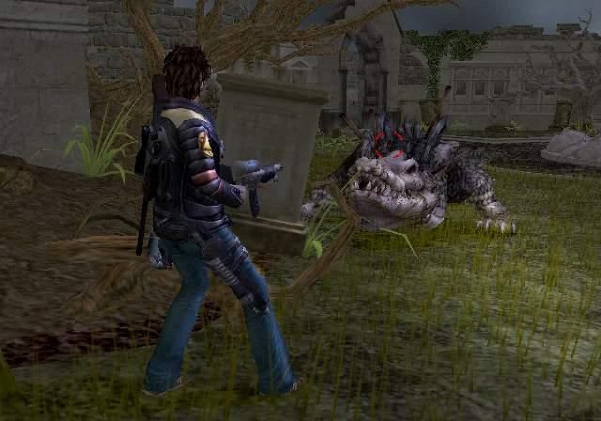 Ghosthunter PS2 Sony PlayStation 2 action adventure horror game third person shooting supernatural ghost hunting paranormal enemies puzzle solving atmospheric gameplay dark comedy elements retro gaming PlayStation 2 software video game title gameplay