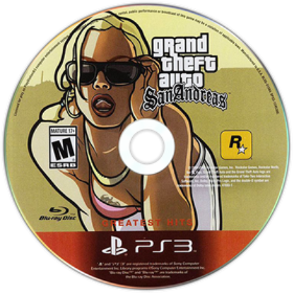 Grand Theft Auto San Andreas Greatest Hits PlayStation 3 PS3 for open world action adventure video game fans featuring Carl Johnson crime filled missions Los Santos exploration driving gameplay vehicle customization weapons side activities character progression and immersive Rockstar Games storytelling collectible gaming appeal disc