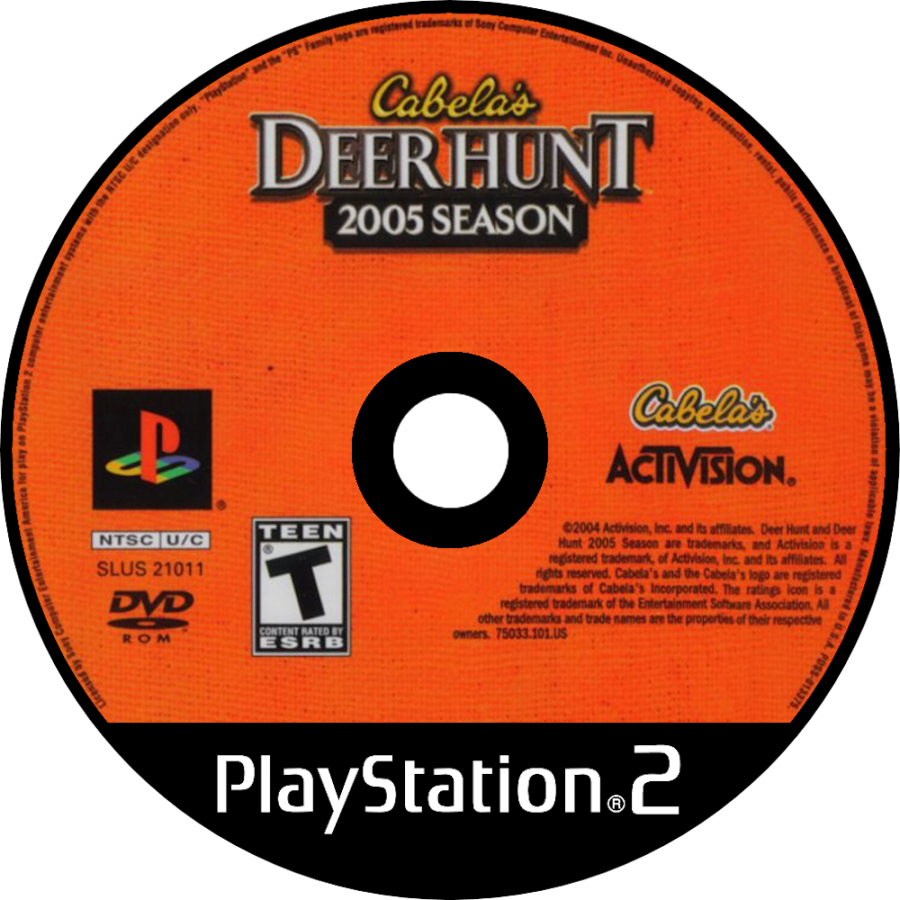 Cabela’s Deer Hunt 2005 for PlayStation 2 with deer hunting and outdoor simulation theme disc
