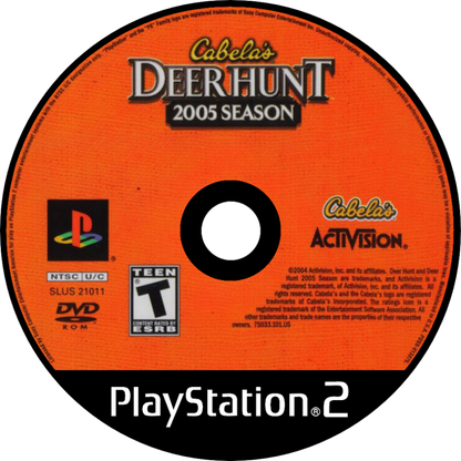 Cabela’s Deer Hunt 2005 for PlayStation 2 with deer hunting and outdoor simulation theme disc
