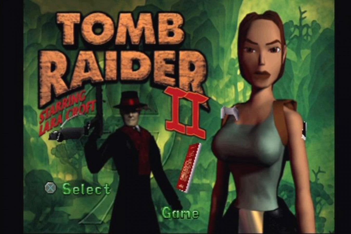 Tomb Raider II: Starring Lara Croft Greatest Hits retro action adventure platform game for PlayStation 1 (PS1) title screen