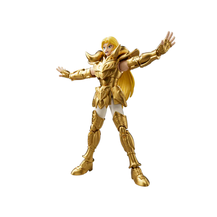 Blokees Saint Seiya Aries Mu Champion Class model kit buildable gold saint figure anime collectible snap fit detailed display piece zodiac warrior character toy for fans 