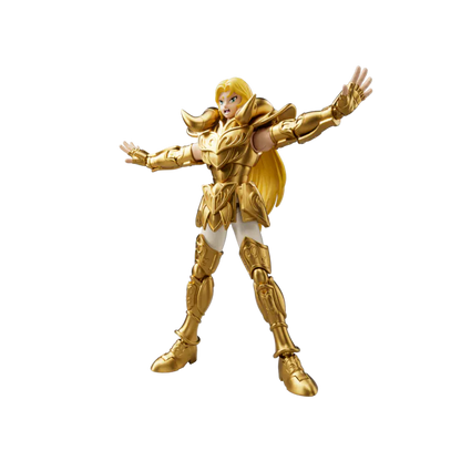 Blokees Saint Seiya Aries Mu Champion Class model kit buildable gold saint figure anime collectible snap fit detailed display piece zodiac warrior character toy for fans 