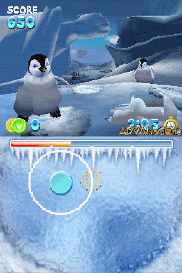 Happy Feet gameplay for Nintendo DS (DS) musical rhythm adventure video game