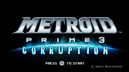 Metroid Prime 3: Corruption – Nintendo Wii (Wii) first-person action-adventure shooter video game title screen