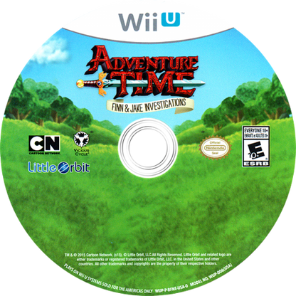 Adventure Time Finn and Jake Investigations disc art for Nintendo Wii U (WiiU) video game