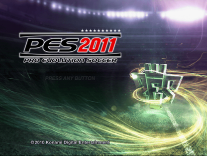 Pro Evolution Soccer 2011 PlayStation 2 PS2 for retro video game enthusiasts featuring realistic soccer simulation gameplay authentic team management tactical formations competitive multiplayer matches skill based controls international football action and collectible gaming appeal start screen