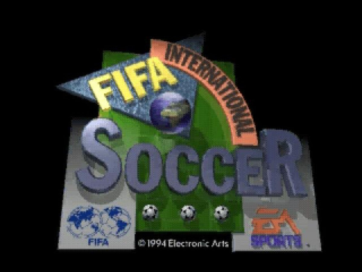 FIFA International Soccer title screen for Panasonic 3DO (3DO) soccer sports video game