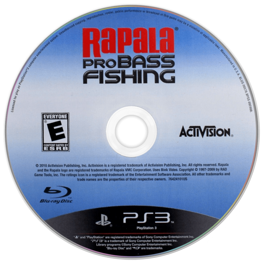 Rapala Pro Bass Fishing 2010 disc for PlayStation 3 (PS3) video game