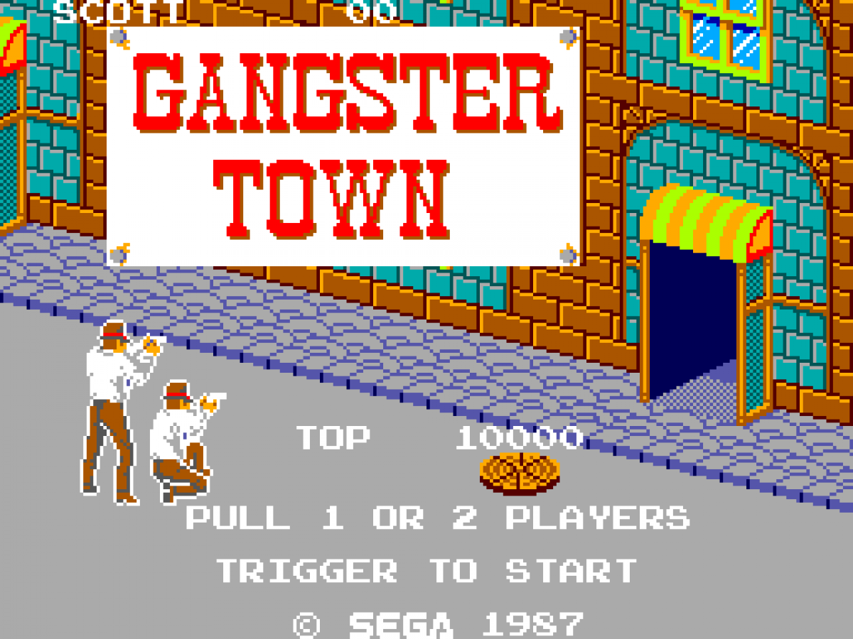 Gangster Town – Sega Master System (SMS) gameplay for light gun shooter video game