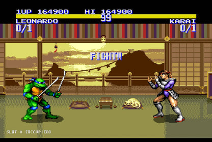 Teenage Mutant Ninja Turtles Tournament Fighters Sega Genesis retro video game fighting gameplay (1993)