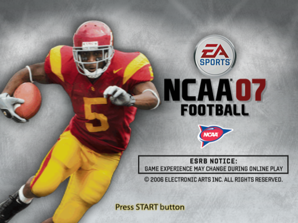 NCAA Football 2007 – PlayStation 2 (PS2) college football sports video game title screen