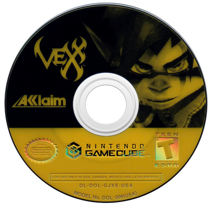 Vexx Nintendo GameCube GC for retro video game enthusiasts featuring 3D action platforming gameplay expansive world exploration acrobatic movement challenging collectibles fantasy adventure environments combat driven progression and collectible gaming appeal disc 