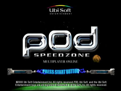 POD Speedzone Sega Dreamcast retro video game futuristic racing title screen