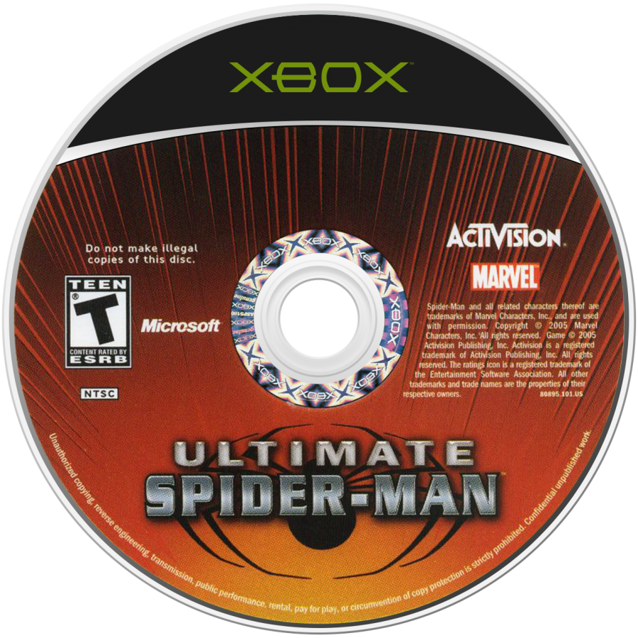 Ultimate Spider-Man Xbox XBOX for action adventure video game fans featuring open world superhero gameplay web swinging exploration intense combat missions Marvel characters Venom storyline comic book inspired visuals city traversal special abilities cinematic storytelling collectible gaming appeal game disc