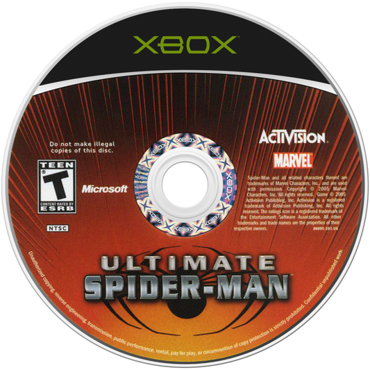 Ultimate Spider-Man Xbox XBOX for action adventure video game fans featuring open world superhero gameplay web swinging exploration intense combat missions Marvel characters Venom storyline comic book inspired visuals city traversal special abilities cinematic storytelling collectible gaming appeal game disc
