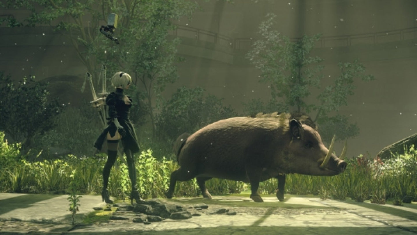 NieR:Automata retro PS4 video game Nier Automata action RPG sci fi hack and slash futuristic combat story driven adventure anime inspired gameplay console gameplay 