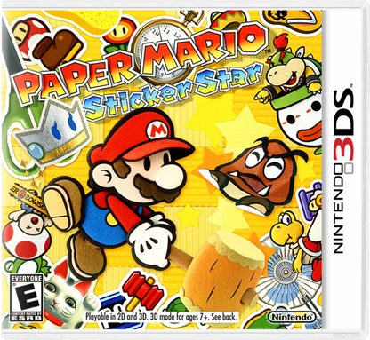 Paper Mario: Sticker Star cover art for Nintendo 3DS (3DS) role-playing adventure video game