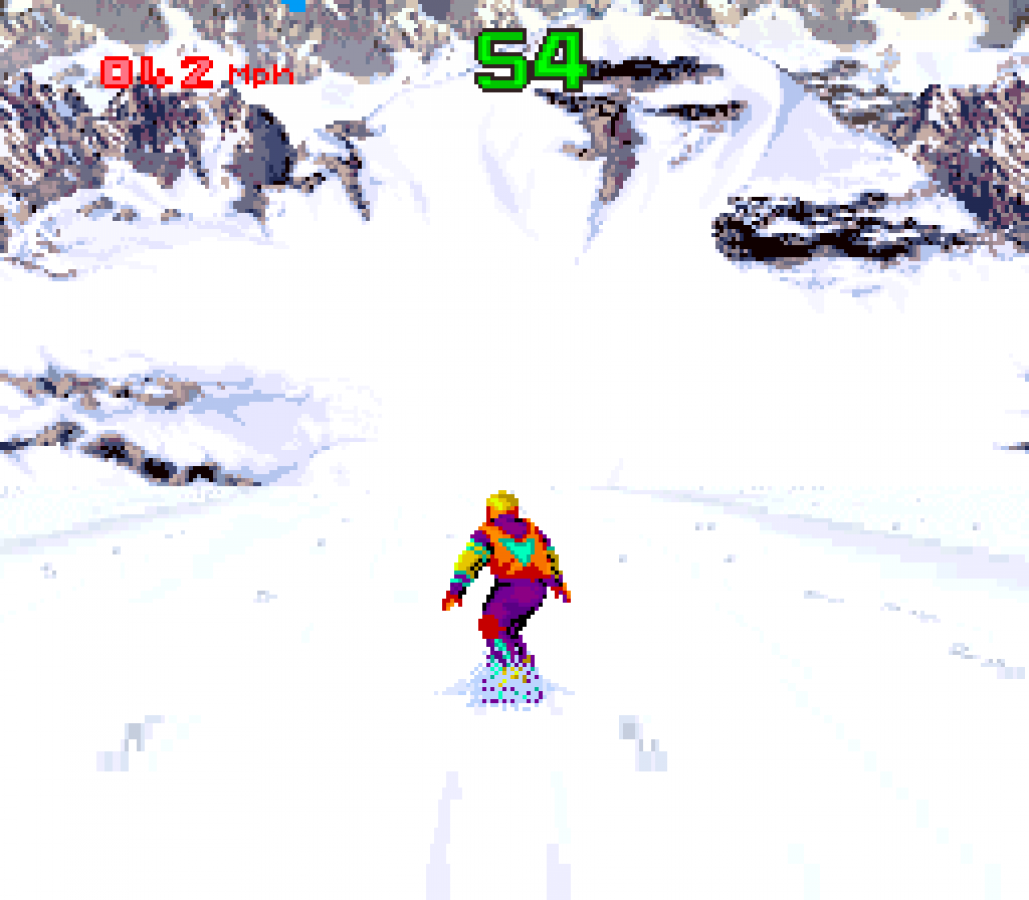 Skiing & Snowboarding Tommy Moe's Winter Extreme Super Nintendo Entertainment System SNES for winter sports video game fans featuring downhill skiing snowboarding freestyle events slalom giant slalom mountain courses high speed racing obstacles and classic Super Nintendo gameplay collectible retro gaming appeal gameplay