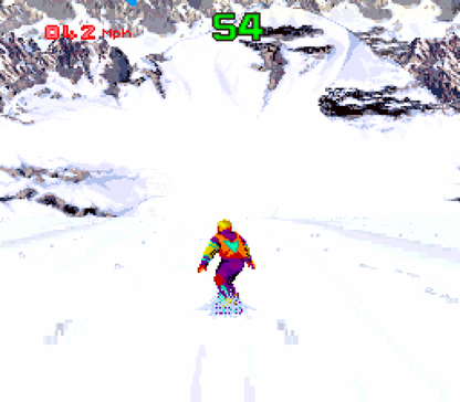 Skiing & Snowboarding Tommy Moe's Winter Extreme Super Nintendo Entertainment System SNES for winter sports video game fans featuring downhill skiing snowboarding freestyle events slalom giant slalom mountain courses high speed racing obstacles and classic Super Nintendo gameplay collectible retro gaming appeal gameplay