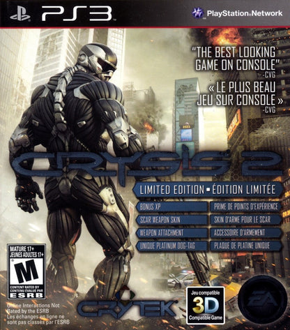 Crysis 2 [Limited Edition] cover art for PlayStation 3 (PS3) video game.