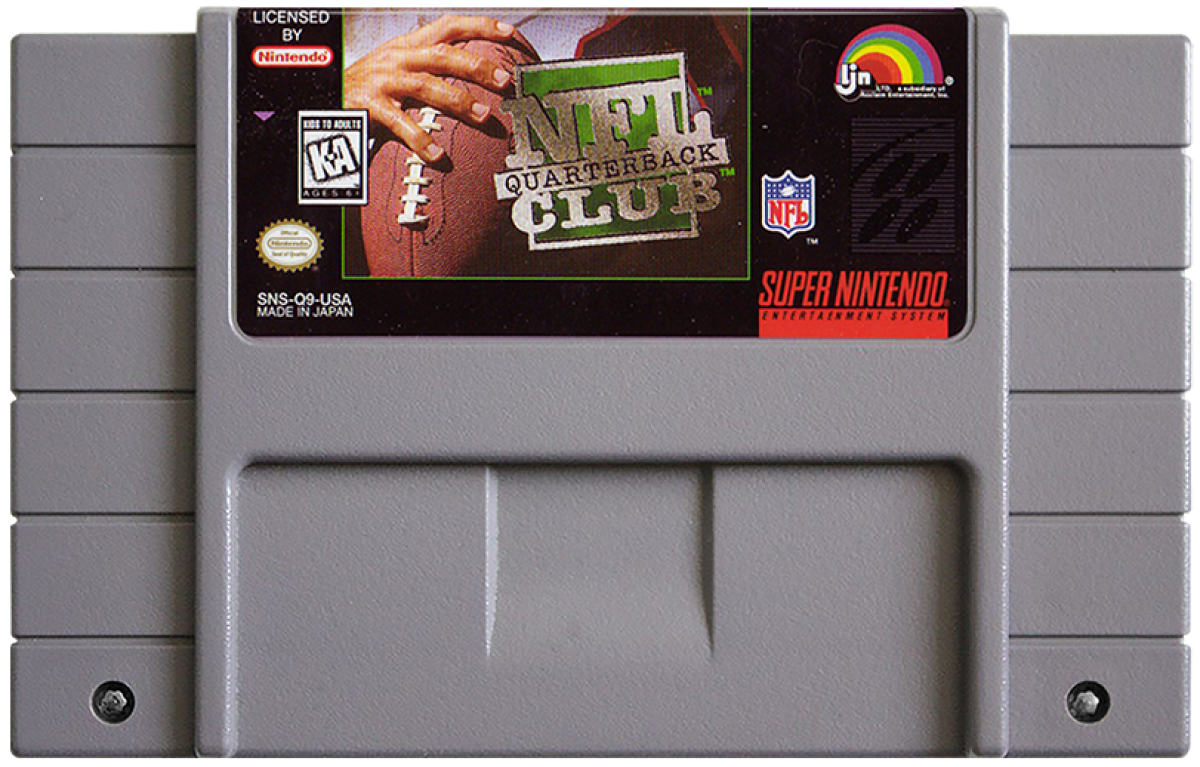 NFL Quarterback Club cartridge for Super Nintendo Entertainment System (SNES) retro video game