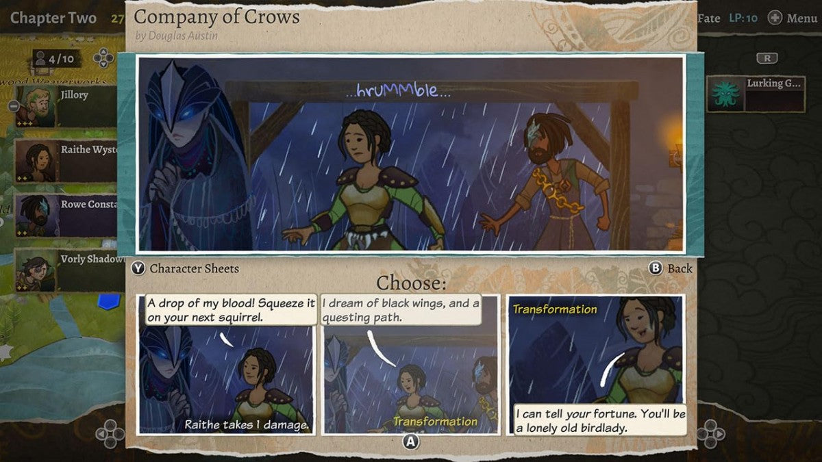 Wildermyth Nintendo Switch inspired design featuring fantasy tactical role playing adventure aesthetic procedurally generated storytelling turn based squad combat evolving heroes rich character development hand illustrated visuals and epic campaign gameplay presentation gameplay