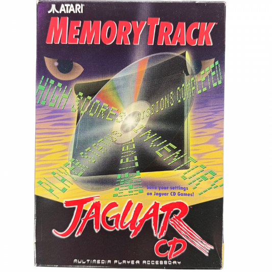 Memory Track Atari Jaguar CD Memory Track memory card accessory save data cartridge retro Jaguar CD hardware add on storage device game save backup unit cover art
