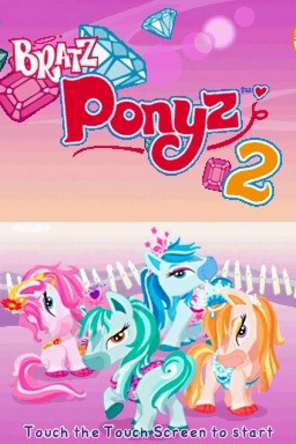 Bratz Ponyz 2 Nintendo DS video game, horse care and adventure gameplay, fashion and exploration, family-friendly handheld console title gameplay screenshot