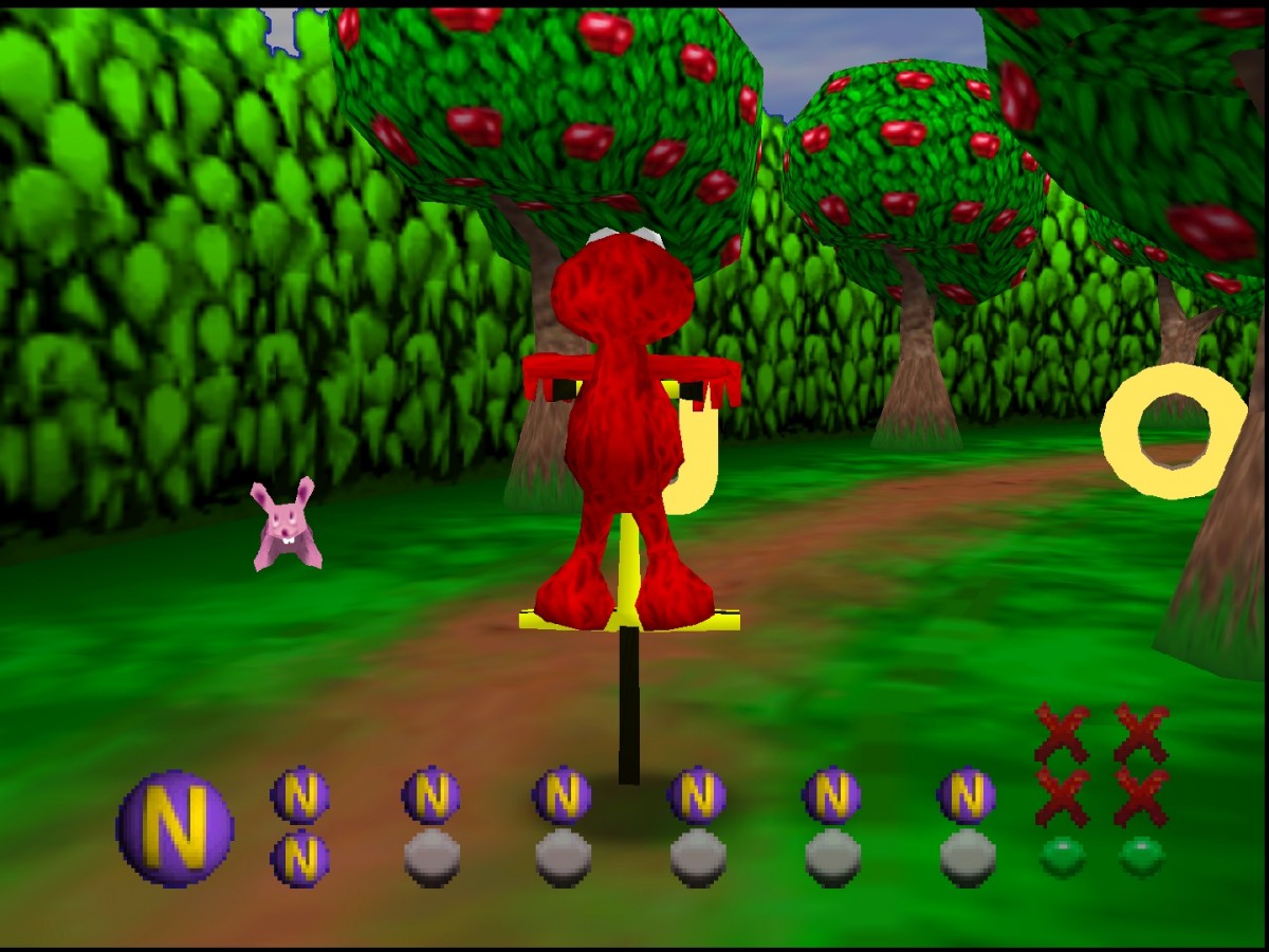 Elmo's Letter Adventure for Nintendo 64 educational platformer game featuring Sesame Street characters letter learning phonics activities children family gameplay