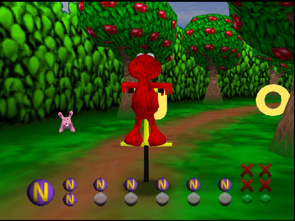 Elmo's Letter Adventure for Nintendo 64 educational platformer game featuring Sesame Street characters letter learning phonics activities children family gameplay