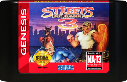 Streets of Rage 3 cartridge for Sega Genesis (GEN) video game