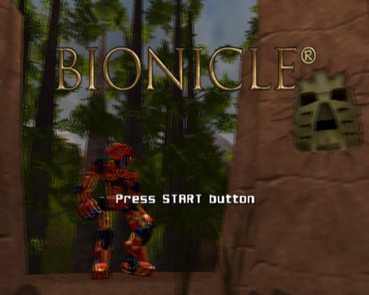 Bionicle PlayStation 2 PS2 video game featuring action adventure gameplay based on LEGO Bionicle robotic characters elemental powers exploration combat challenges puzzle solving and fantasy world adventure PlayStation 2 retro video game collection collectible gaming appeal gameplay