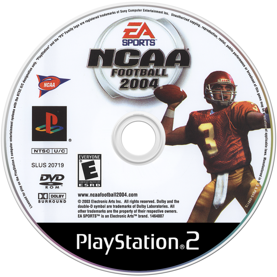 NCAA Football 2004 – PlayStation 2 (PS2) college football sports video game disc