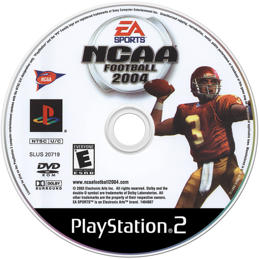 NCAA Football 2004 – PlayStation 2 (PS2) college football sports video game disc