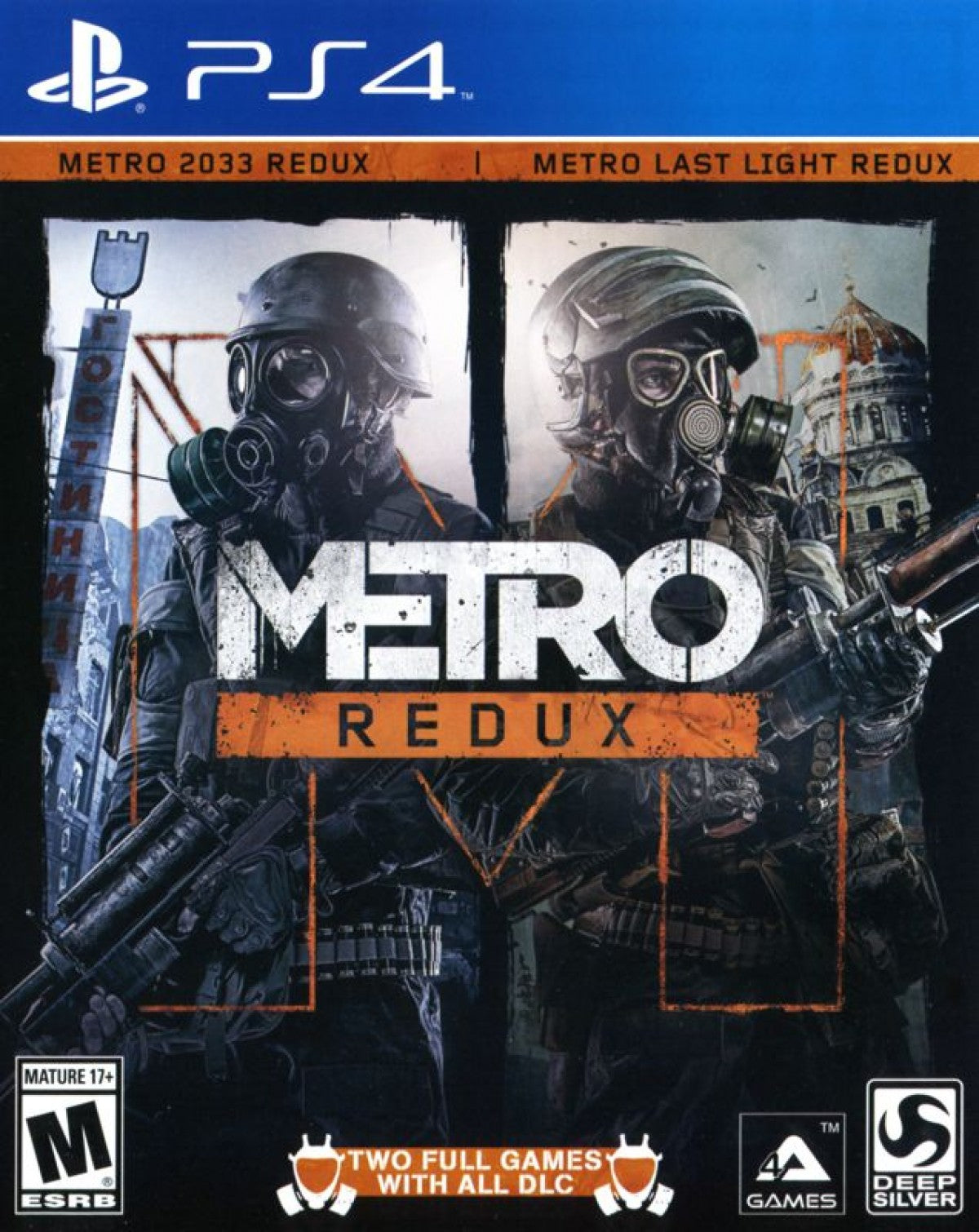 Metro Redux cover art for PlayStation 4 (PS4) first-person shooter game. 