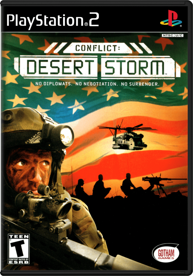 Conflict: Desert Storm for PlayStation 2 with tactical military combat and squad-based missions cover art