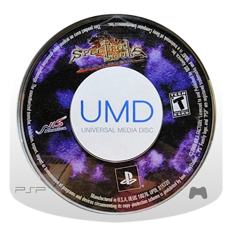 Spectral Souls Resurrection of the Ethereal Empires PlayStation Portable PSP for tactical role playing video game fans featuring turn based strategy combat grid based battles character customization fantasy storytelling multiple playable characters challenging missions and deep tactical gameplay collectible gaming appeal UMD