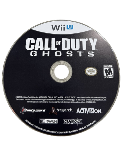 Call of Duty: Ghosts disc cover art for Nintendo Wii U video game. 